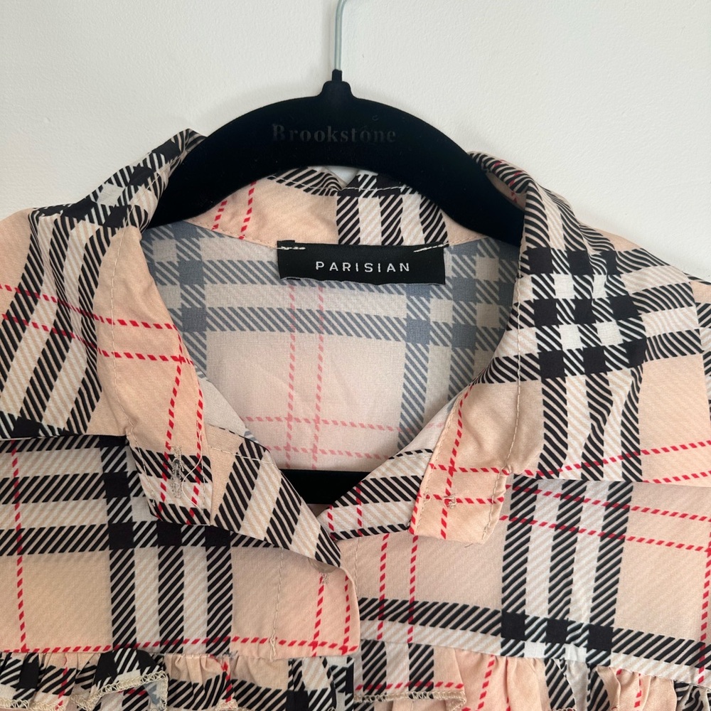 Boutique Lightweight Sheer Material Plaid Flannel Size Small EUC‎ - Picture 5 of 7